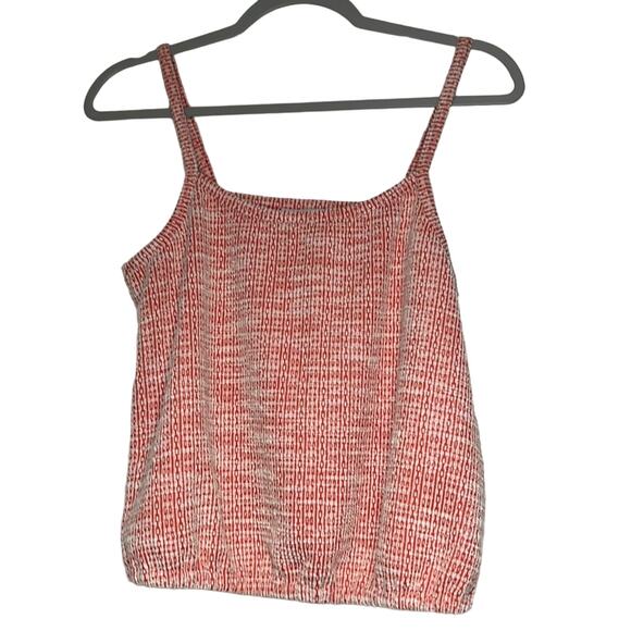 Loft Cropped Sweater Camisole Tank Top Size S Orange White Elastic Hem Beach - Picture 1 of 7